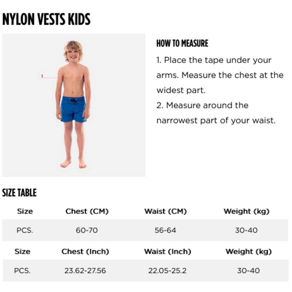 2024 Jobe Junior Life Vest 0 Größentabelle